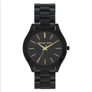Michael Kors Black-Tone Slim Runway Watch